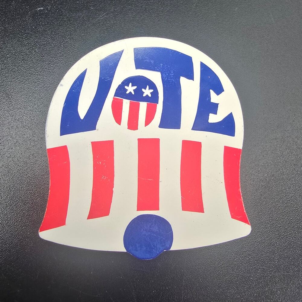 Vintage Political Vote Hair Clip Barrette Red White Blue 1960s 1970s NOS
